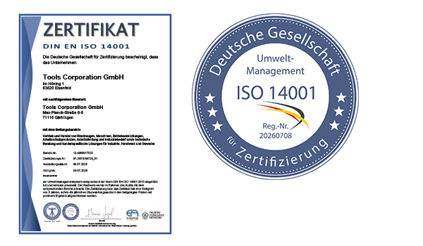 Tools Corporation Zertifikat Umweltmanagement DIN EN ISO 14001